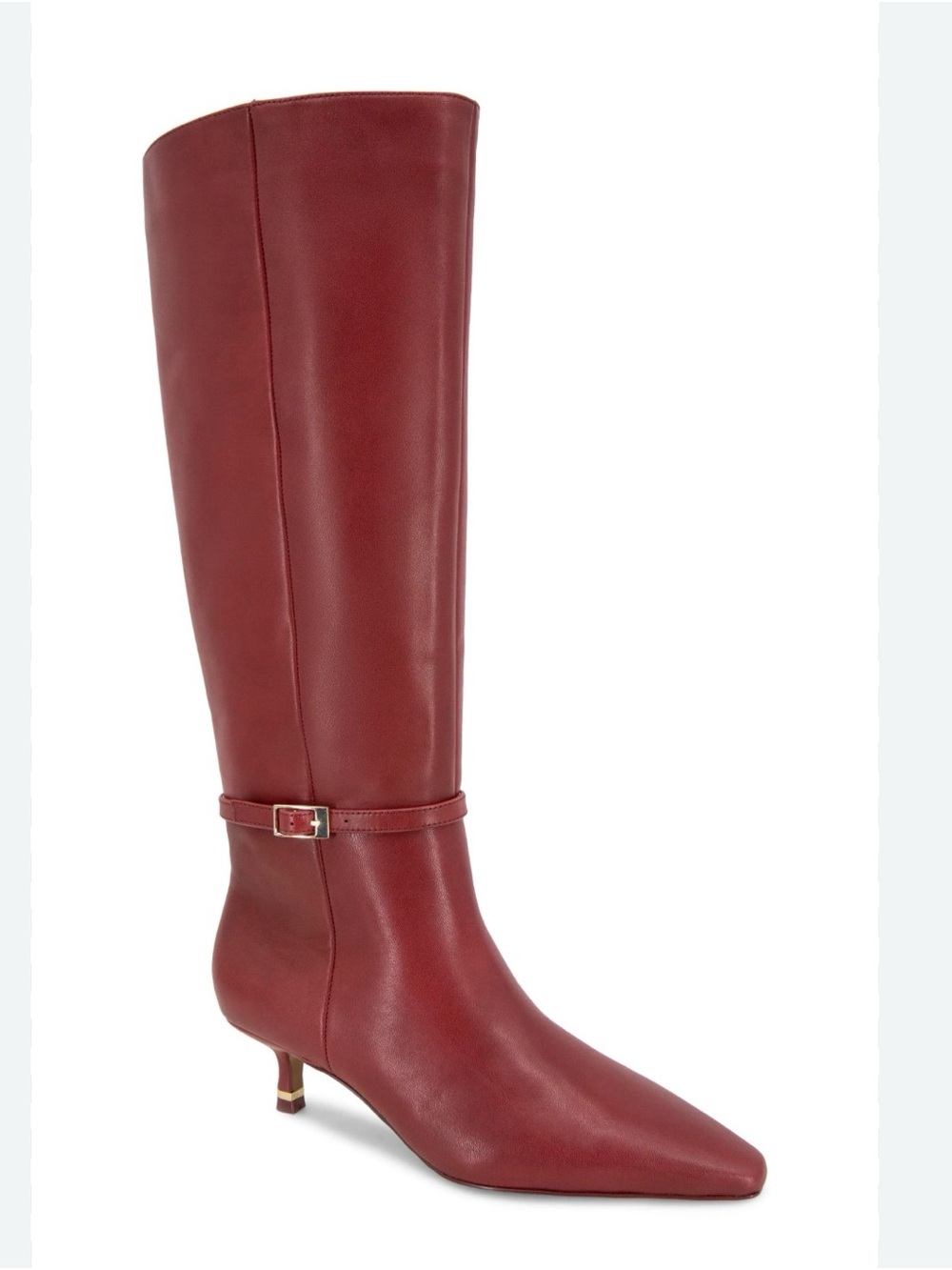Kenneth Cole Women’s Tall Burgundy Leather Knee-High Boots